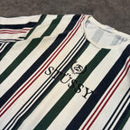 Stussy Spell Out Logo Striped Tee