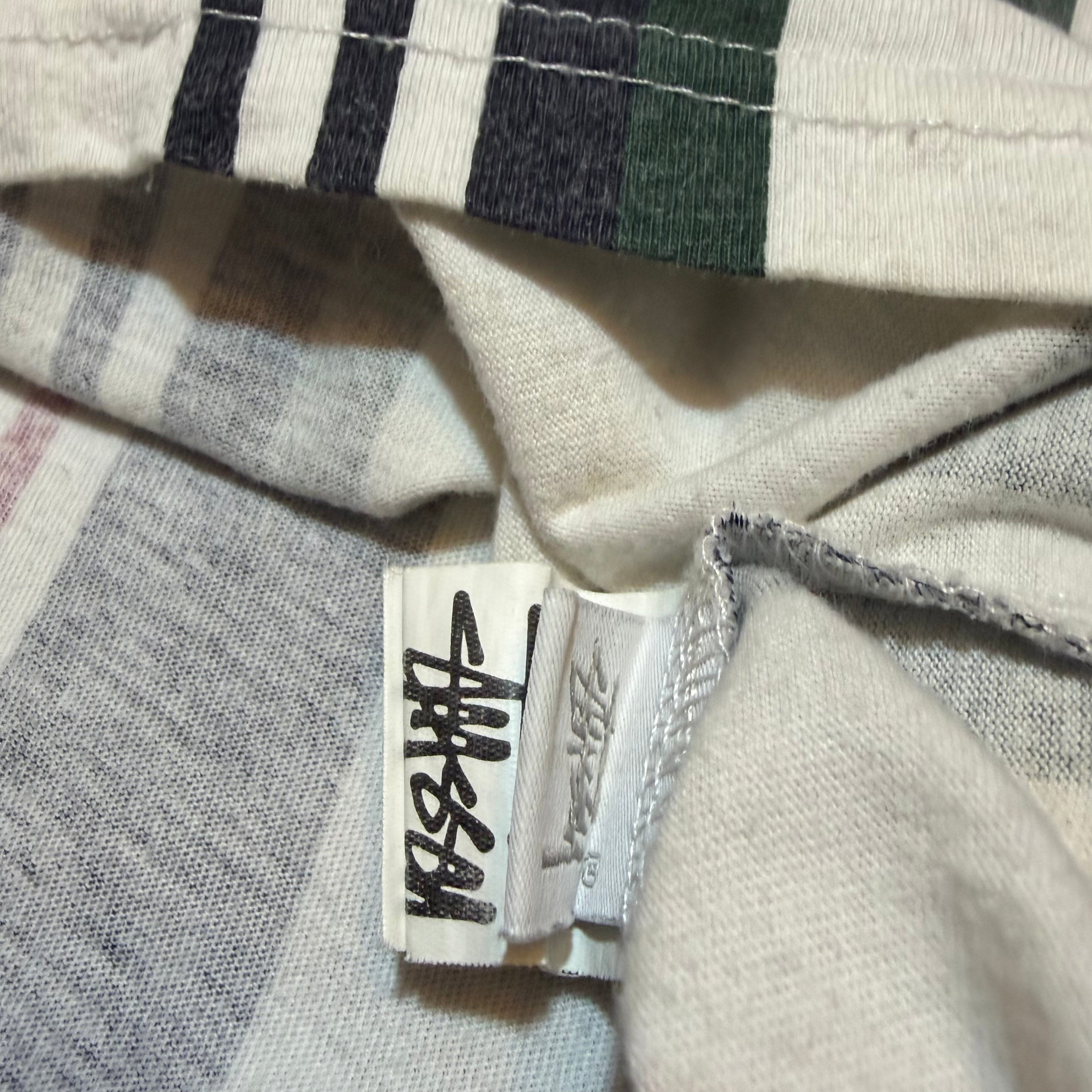 Stussy Spell Out Logo Striped Tee